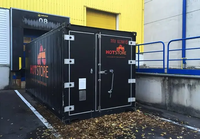 HotStore Θερμαινόμενη αποθήκευση Εμπορευματοκιβώτια με έλεγχο θερμοκρασίας προς ενοικίαση