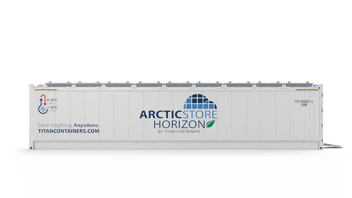 40ft ArcticStore Horizon Βιώσιμο Ψυγείο Εμπορευματοκιβώτιο Πλαϊνή Όψη